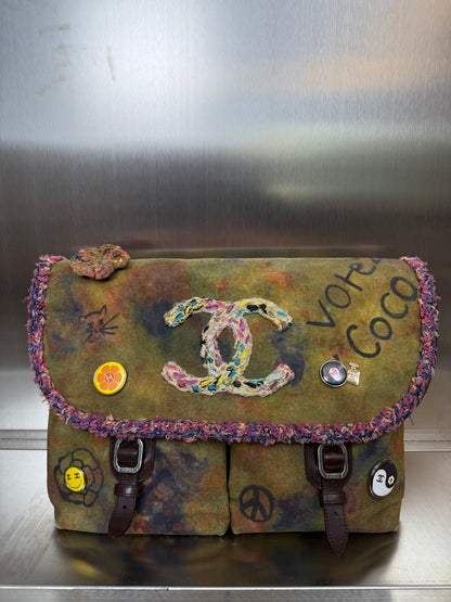 Chanel 15S on the pavements graffiti messenger bag