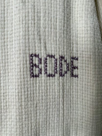 BODE Off-White Basket Weave Zip-Up Jacket