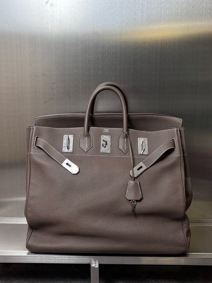 Hermes HAC 50 Etoupe Togo Leather Palladium SHW