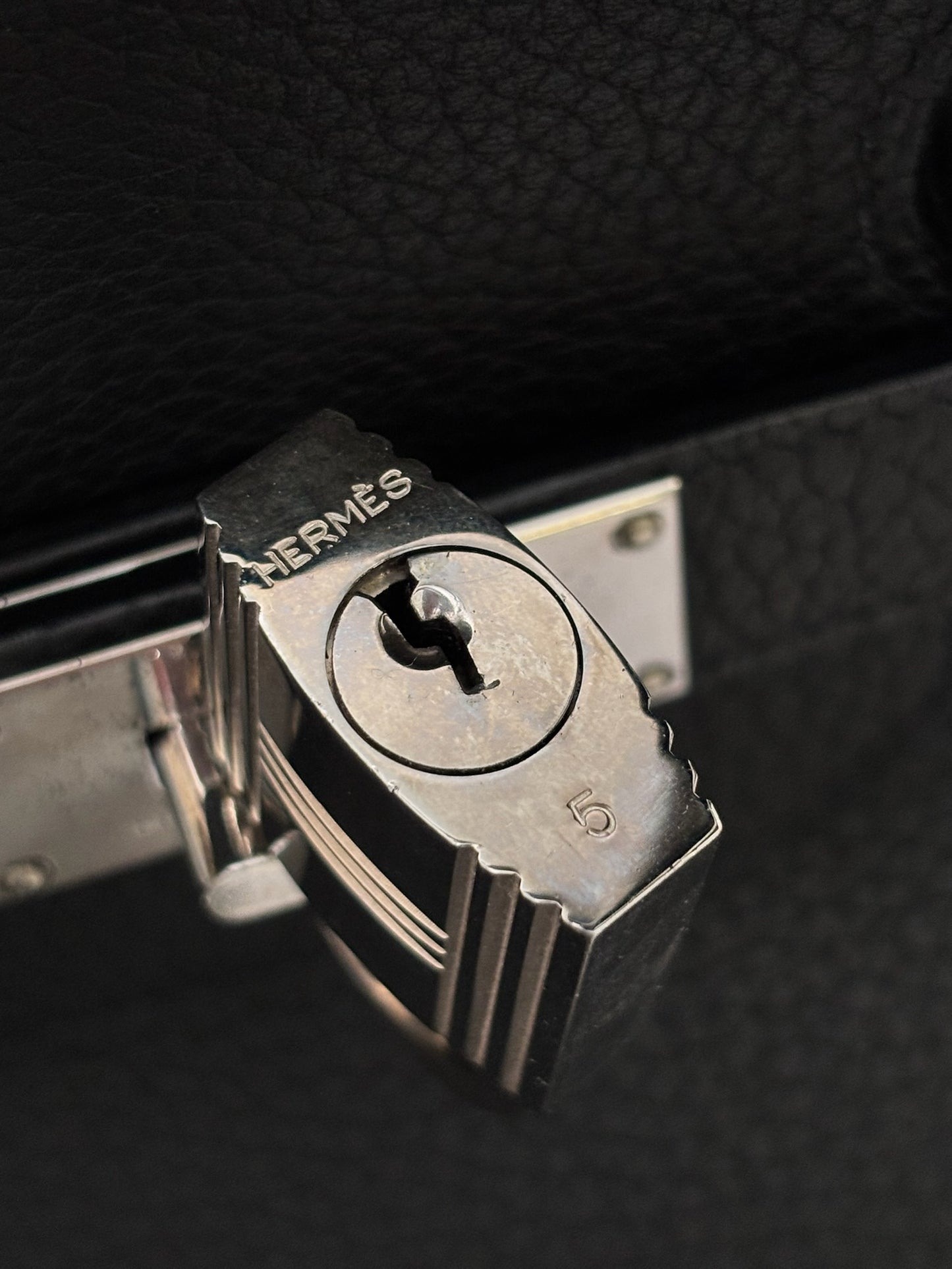 Hermes HAC 40 Noir Togo Leather Palladium SHW