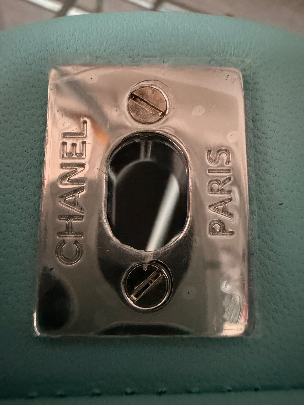 Chanel 2019C Tiffany Blue Silver Hardware Lambskin Medium Classic Flap