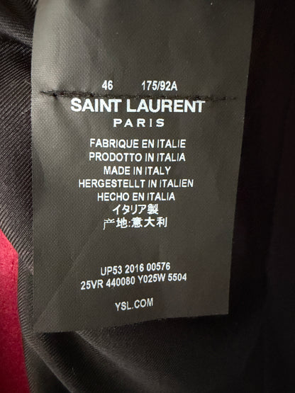 Saint Laurent Paris Heidi Slimane FW16 Red Velvet Blazer