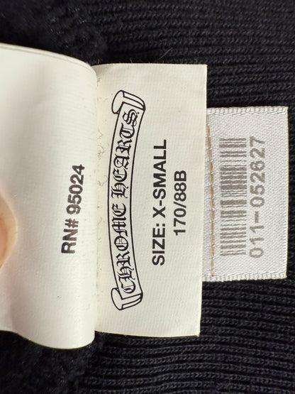 Chrome Hearts Silver Cross Leather Patches Zip Up Hoodie