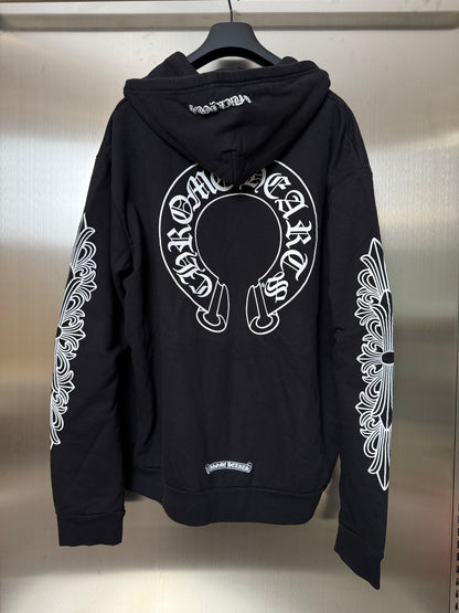 Chrome Hearts Fuxx You Horseshoe Floral Cross Zip Up Hoodie