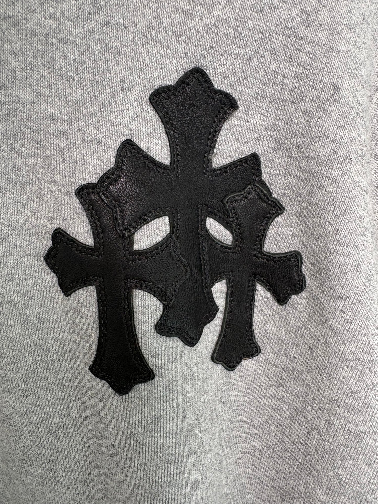 Chrome Hearts Triple Cross Patches Quarter Zip Hoodie