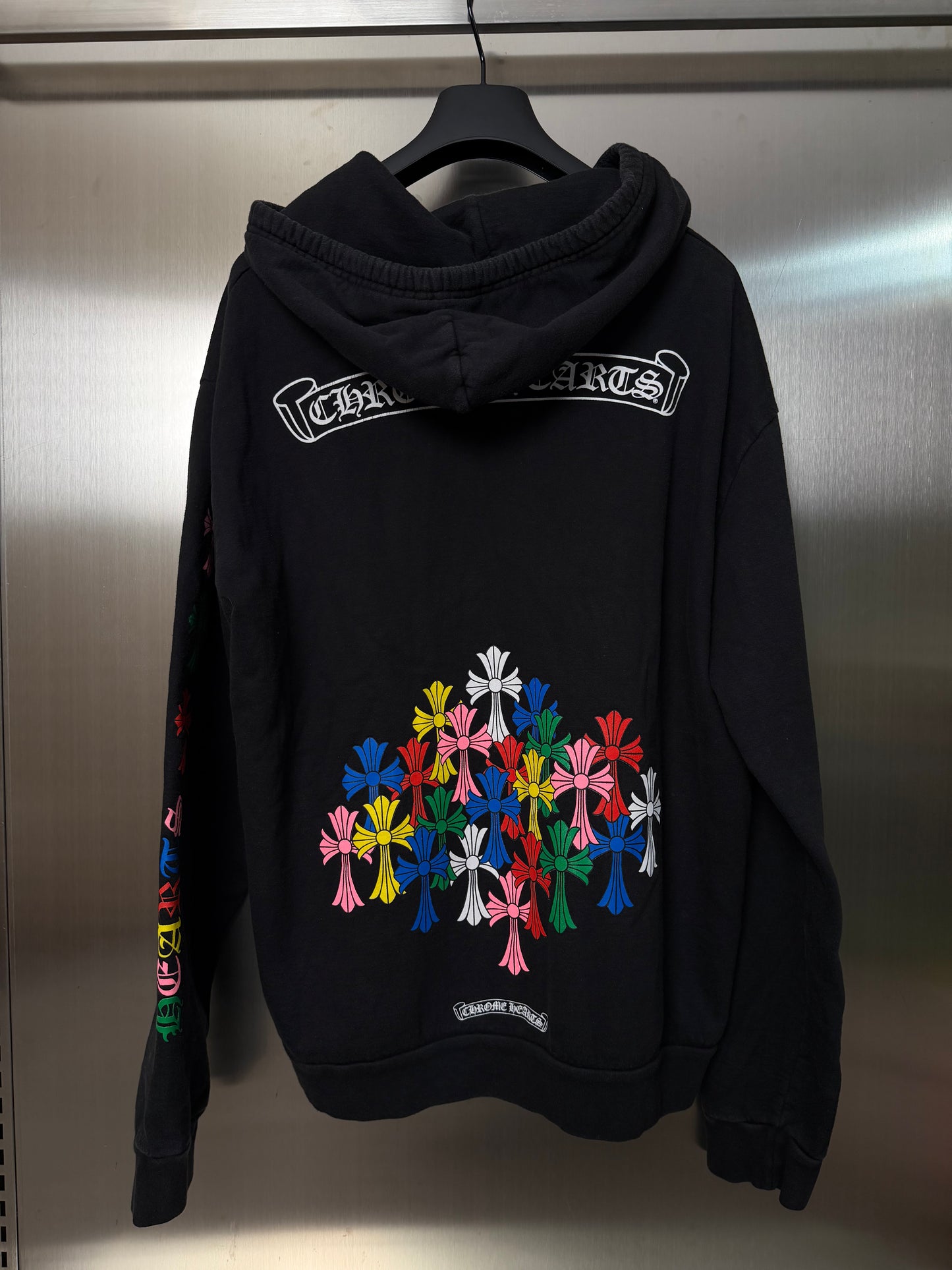 Chrome Hearts multicolor cross print zip up hoodie