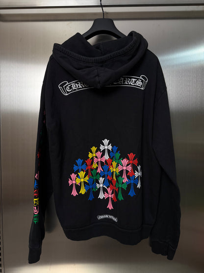 Chrome Hearts multicolor cross print zip up hoodie