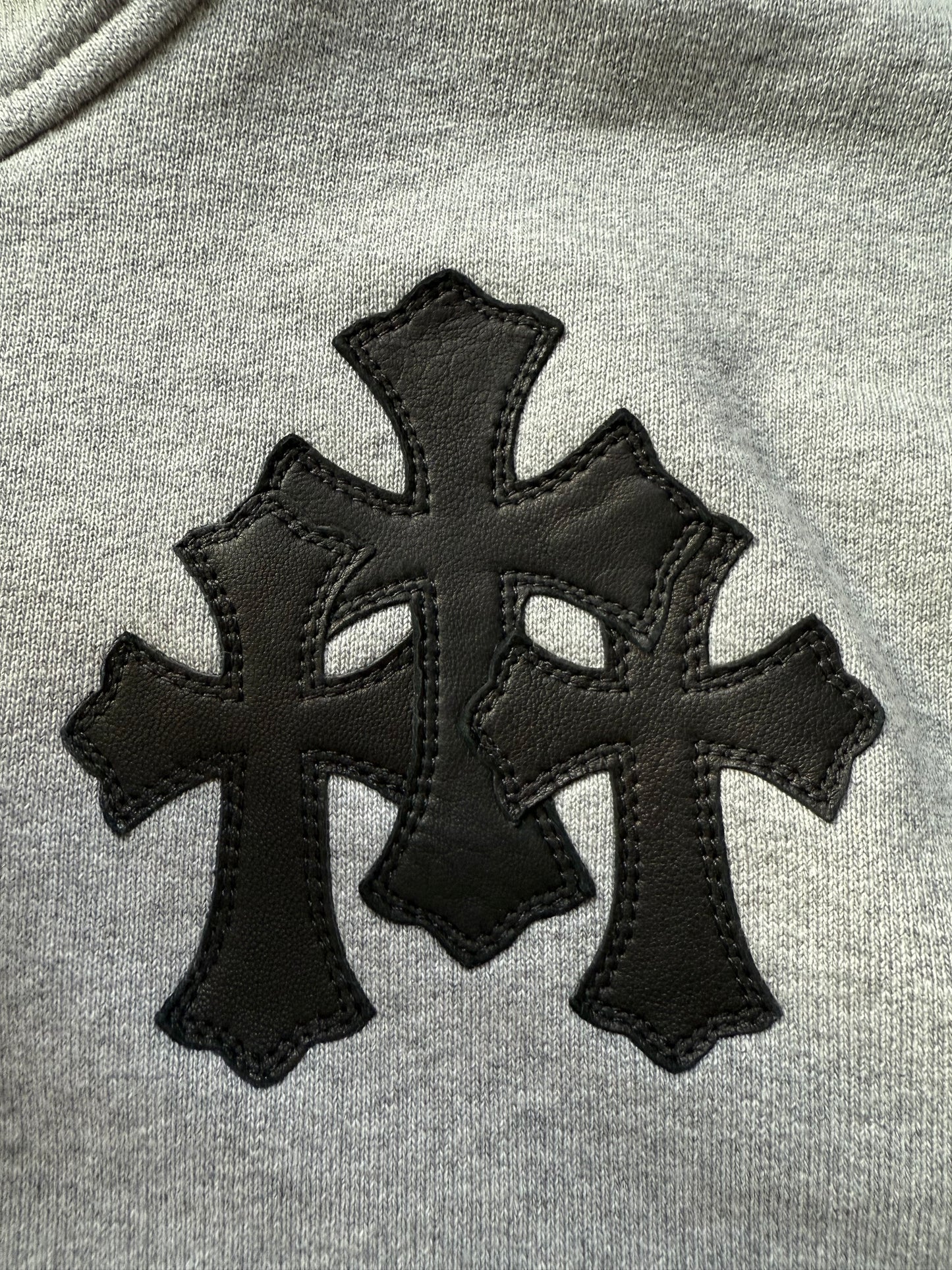 Chrome Hearts paperjam cross patches half zip sweatshirt