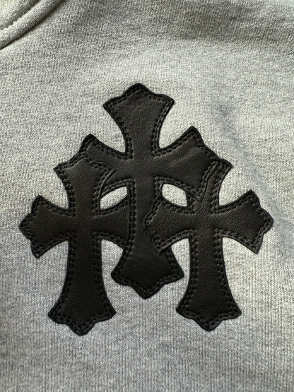 Chrome Hearts paperjam cross patches half zip sweatshirt