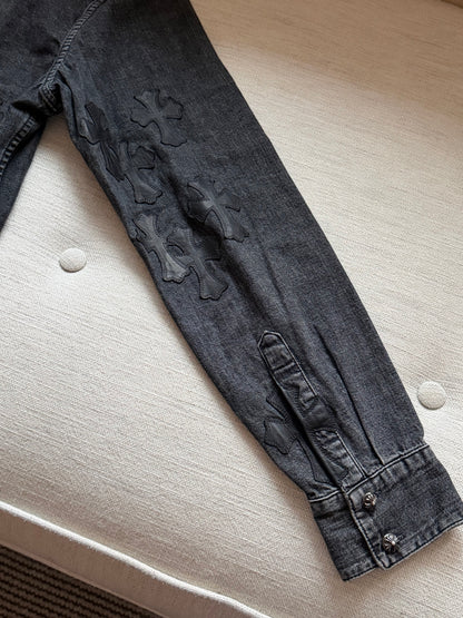 Chrome Hearts Flooded Patchwork Denim Shirt