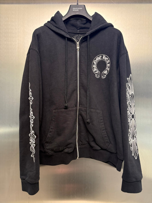Chrome Hearts Horseshoe FUXK YOU Zip Up Thermal Hoodie