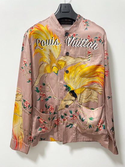 Louis Vuitton SS16 Birds of Paradise Phoenix Satin Silk Pajama Shirt