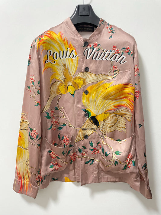 Louis Vuitton SS16 Birds of Paradise Phoenix Satin Silk Pajama Shirt