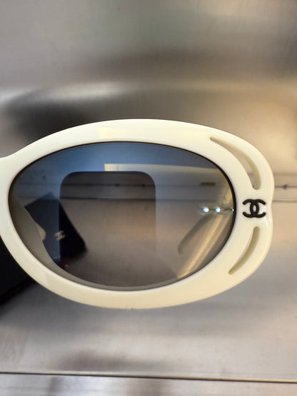 Chanel 23k white sunglasses