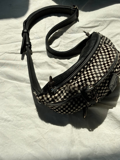 Chrome Hearts 1/1 Pony Hair checkered Snat Snut Mini bag