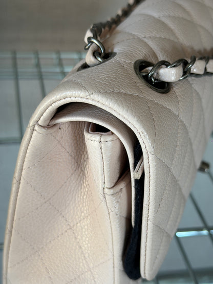 Chanel 2016 Caviar Leather Light Pink Medium Classic Flap