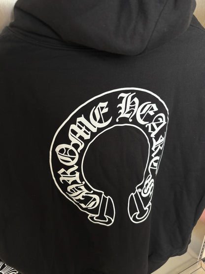 Chrome Hearts Horseshoe Floral Cross Zip Up Hoodie