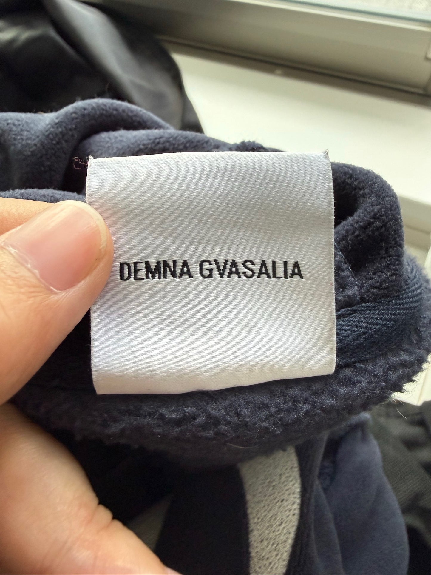 Vetements navy grip fleece bullet zip up