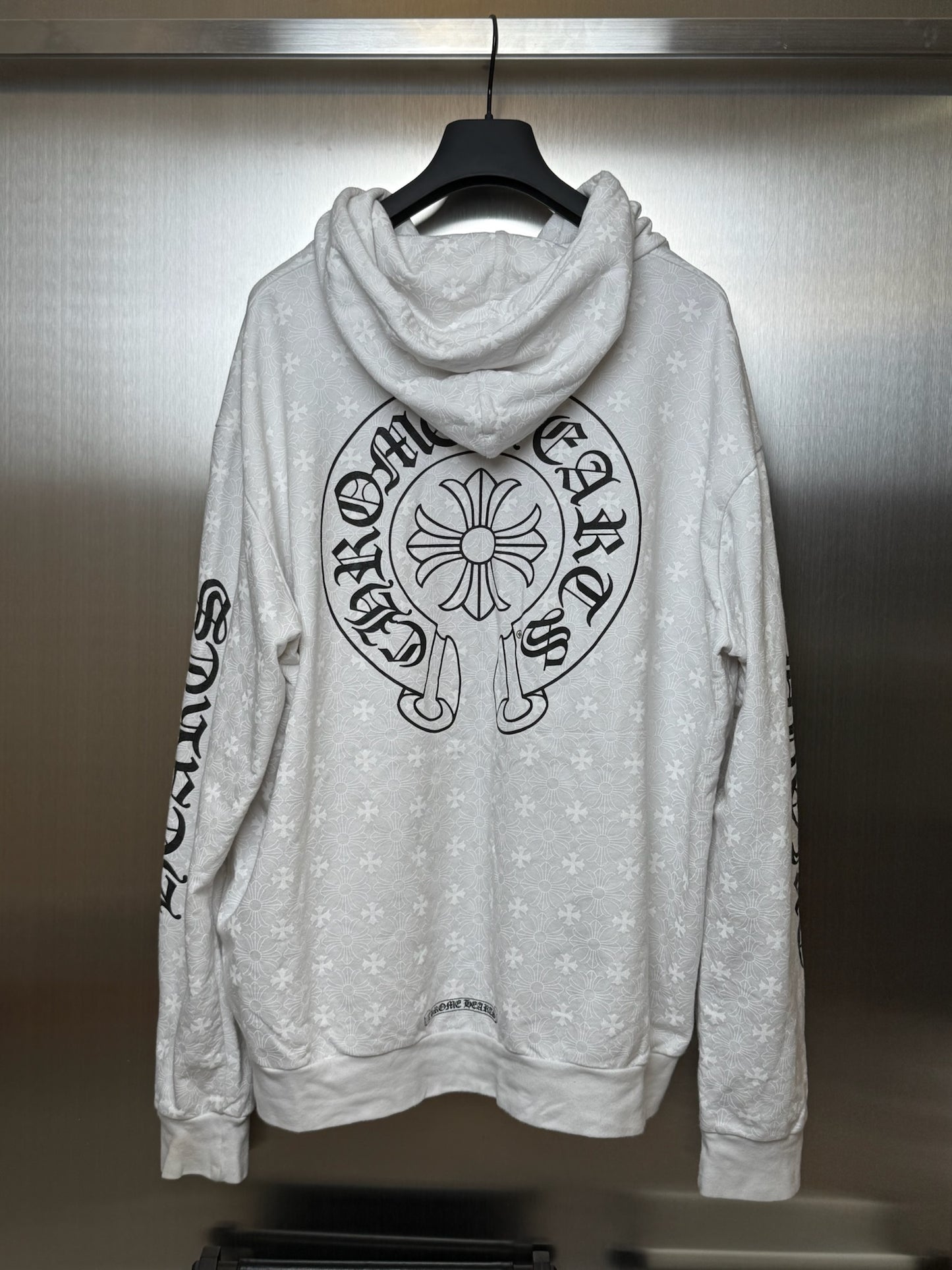 Chrome Hearts White All Over Print Zip Up Hoodie