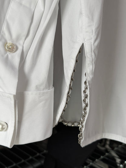 Chanel 26SS Charvet White Tuxedo Long Sleeves Shirt