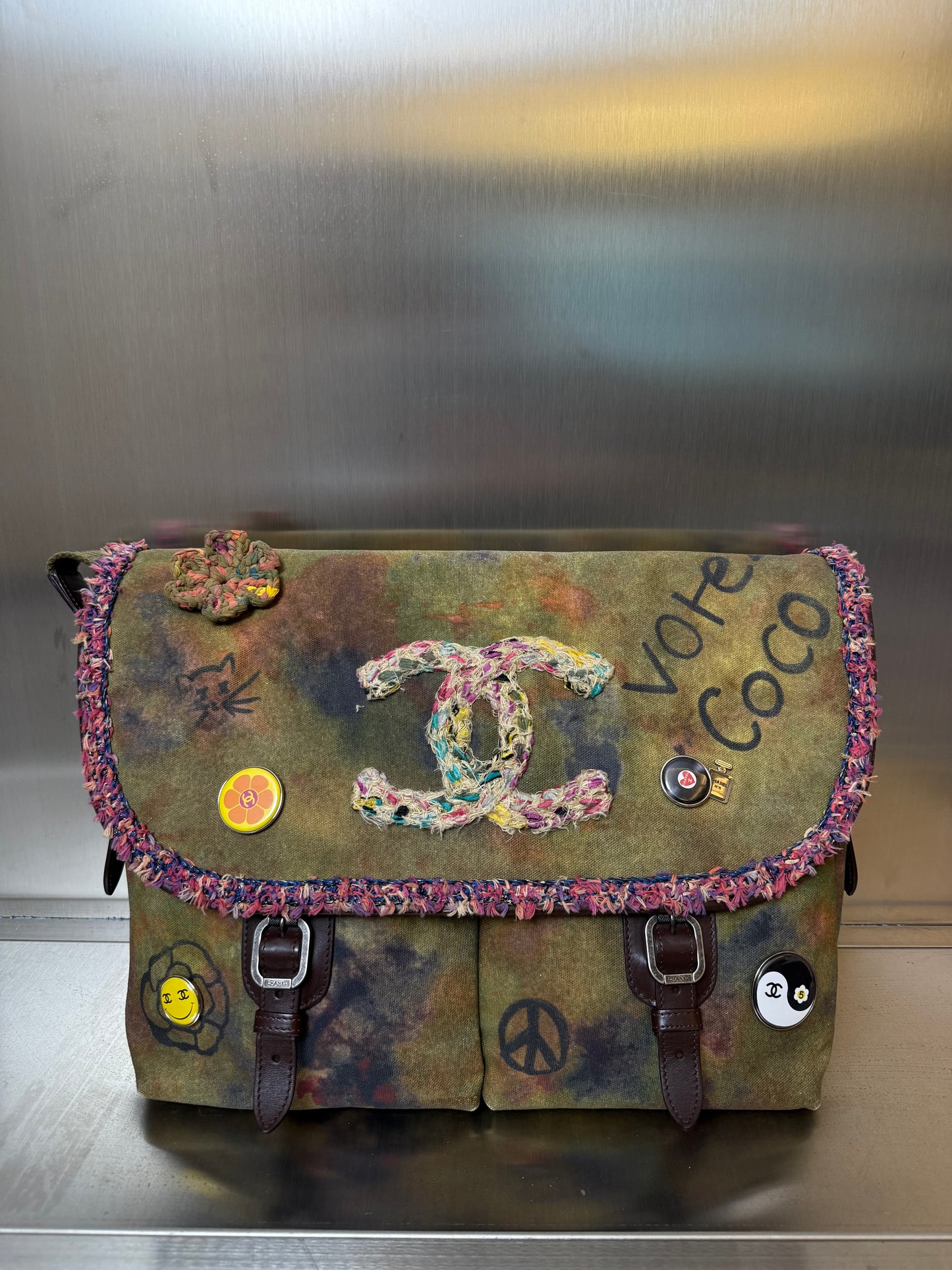 Chanel 15S graffiti on the pavements messenger bag