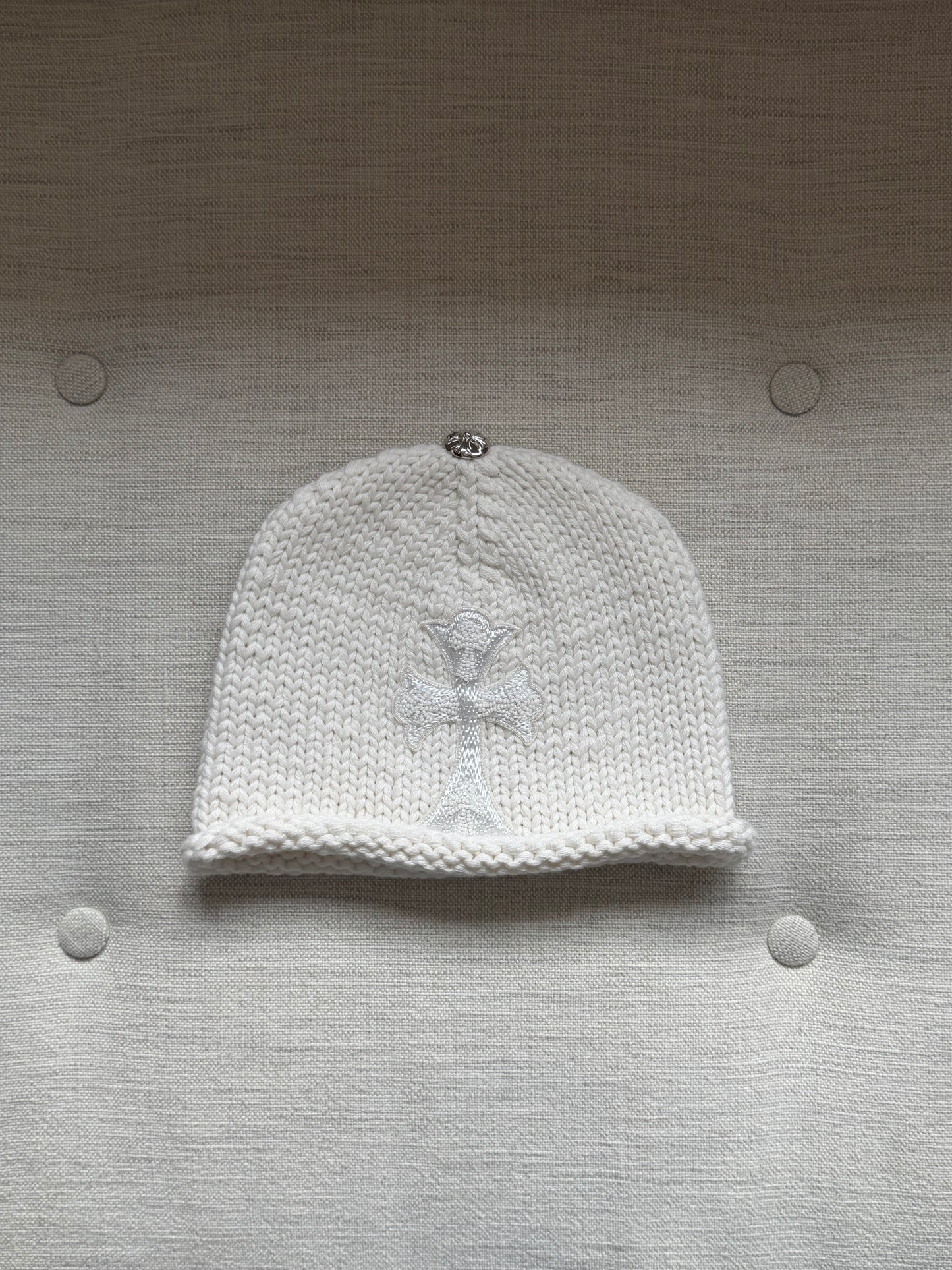 Chrome Hearts Beaded White Beanie