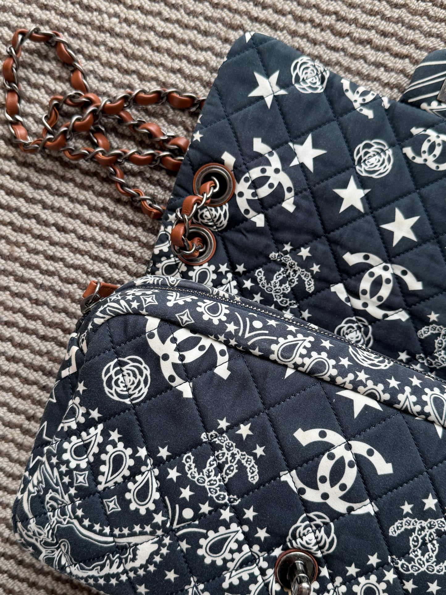 Chanel 2014 Paris Dallas Metiers D’art Bandana Medium Classic Flap