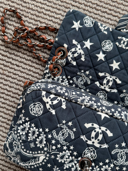 Chanel 2014 Paris Dallas Metiers D’art Bandana Medium Classic Flap