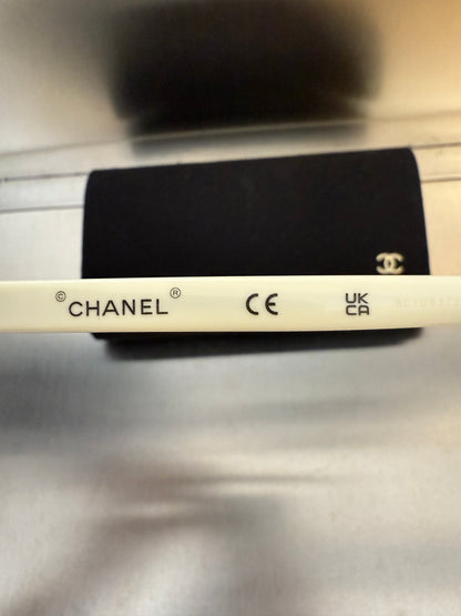 Chanel 23k white sunglasses