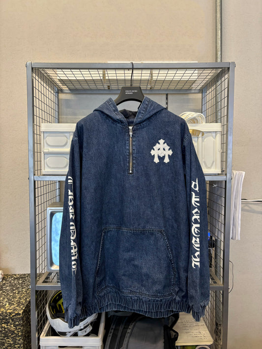 Chrome Hearts denim half zip hoodie