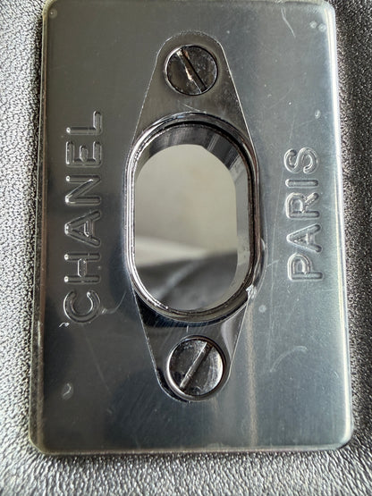 Chanel 2019 Metallic Calfskin Quilted XXL Travel Flap Bag Dark Grey