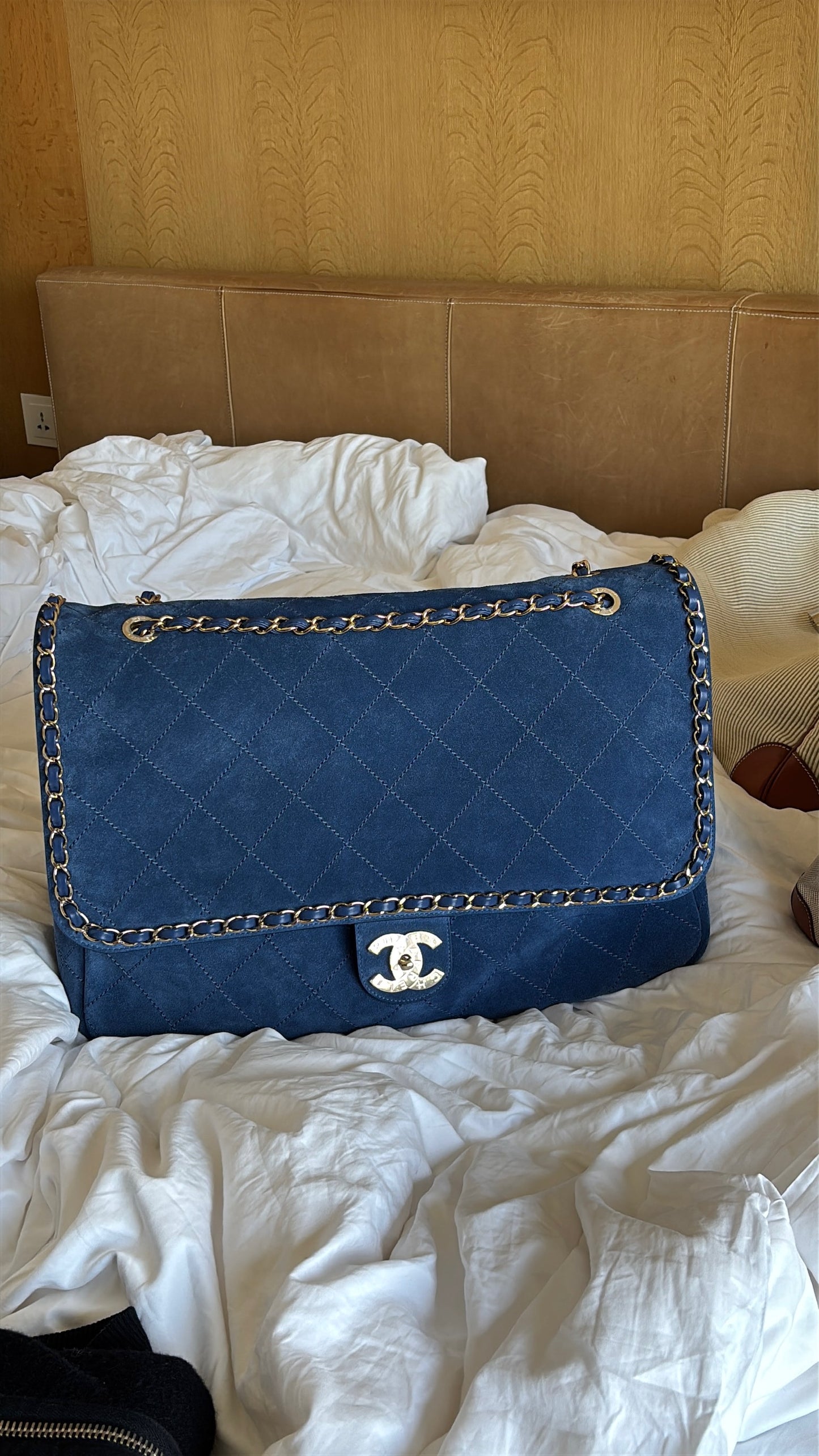 Chanel 2019 Blue Pharrell XXL Flight Flap Bag