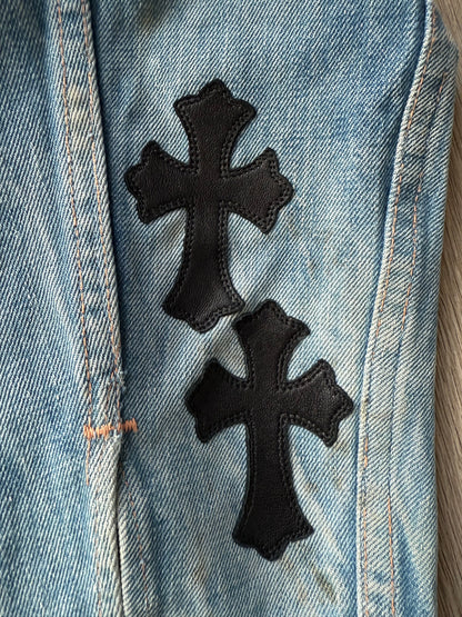 Chrome Hearts Cross Patches light wash Levi’s Denim Jacket