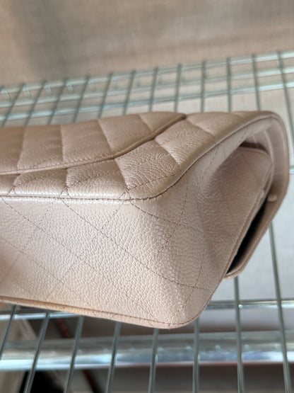 Chanel 2016 Caviar Leather Light Pink Medium Classic Flap