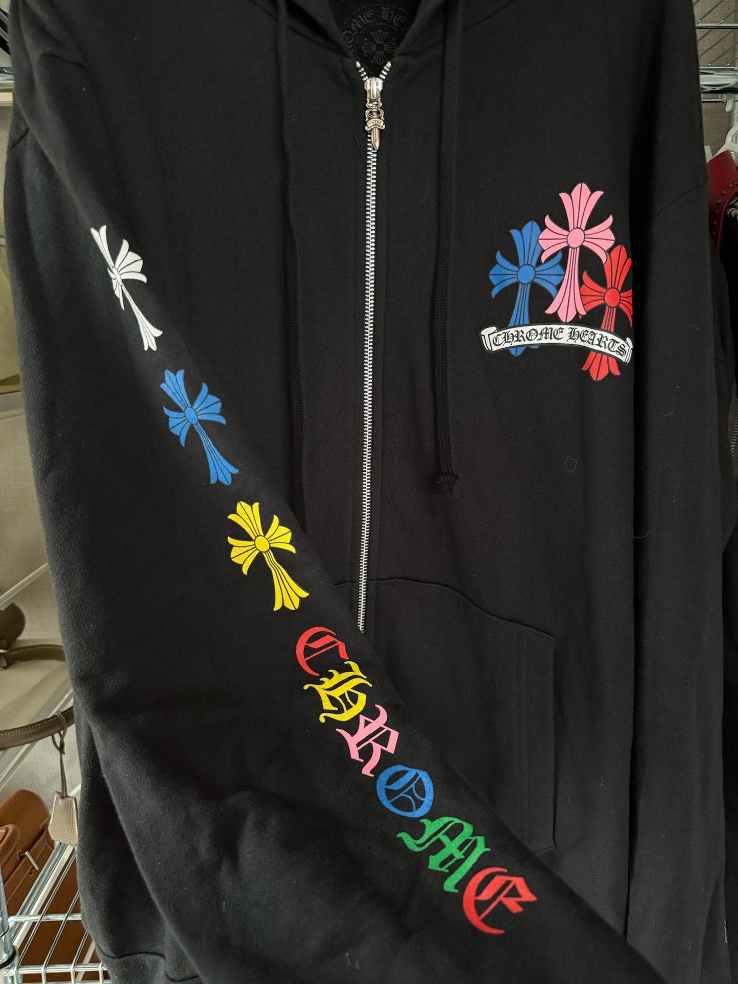 Chrome Hearts color cross patches zip up