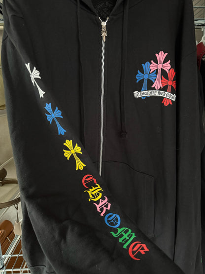 Chrome Hearts color cross patches zip up