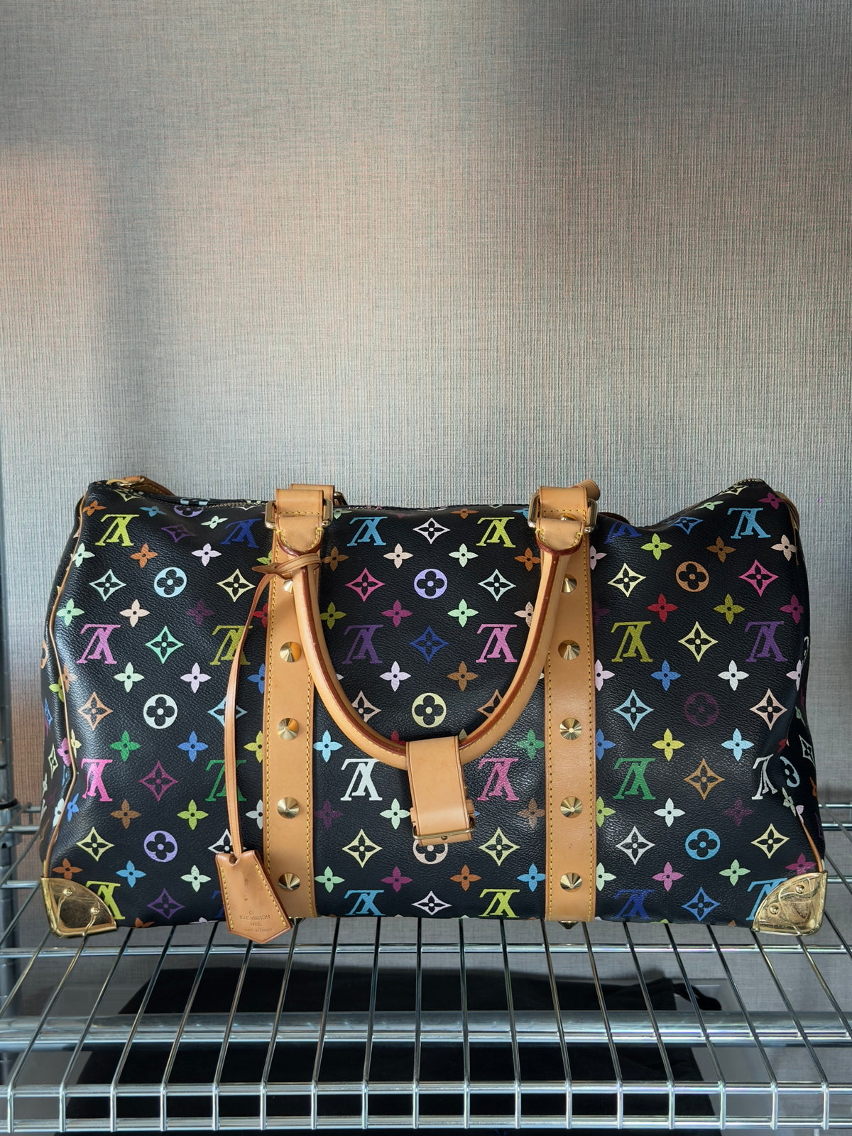 Louis Vuitton X Takashi Murakami Black Multicolor Monogram Keepall 45 Travelbag