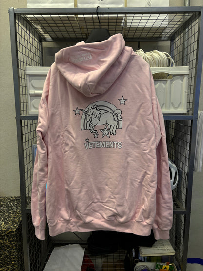 Vetements 1/200 Pink Unicorn and Rainbow Hoodie