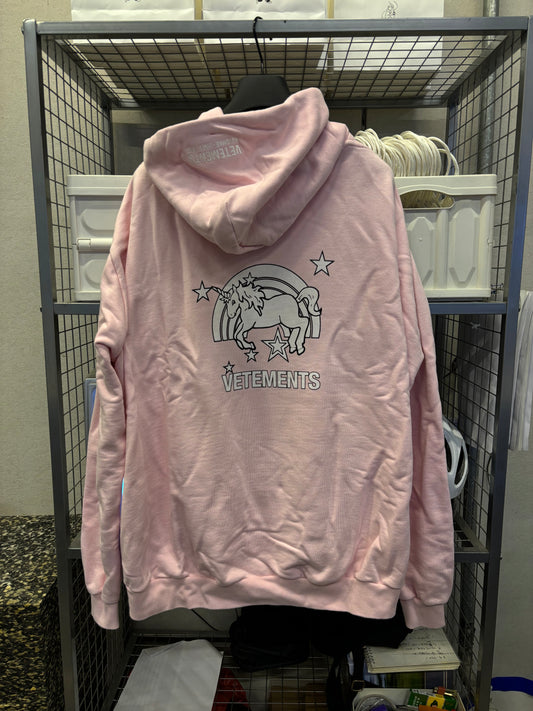 Vetements 1/200 Pink Unicorn and Rainbow Hoodie
