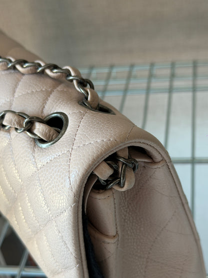 Chanel 2016 Caviar Leather Light Pink Medium Classic Flap