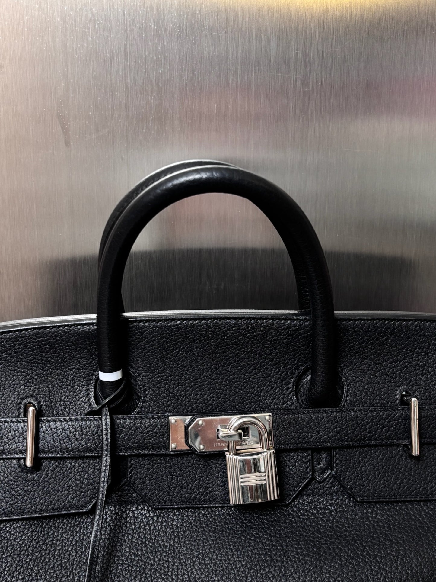 Hermes HAC 40 Noir Togo Leather Palladium SHW