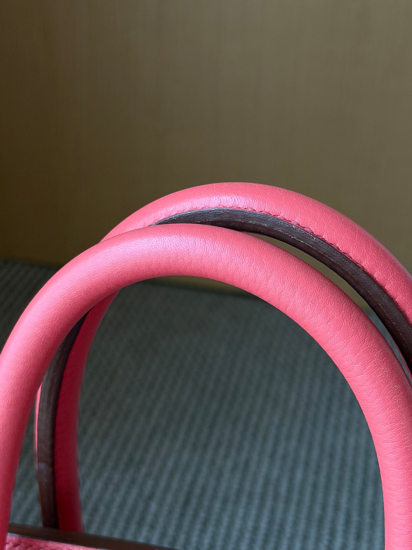 Hermes HAC 40 Bougainvillea Red Togo Leather Palladium Hardware Handbag