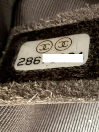 Chanel 2019 Metallic Calfskin Quilted XXL Travel Flap Bag Dark Grey