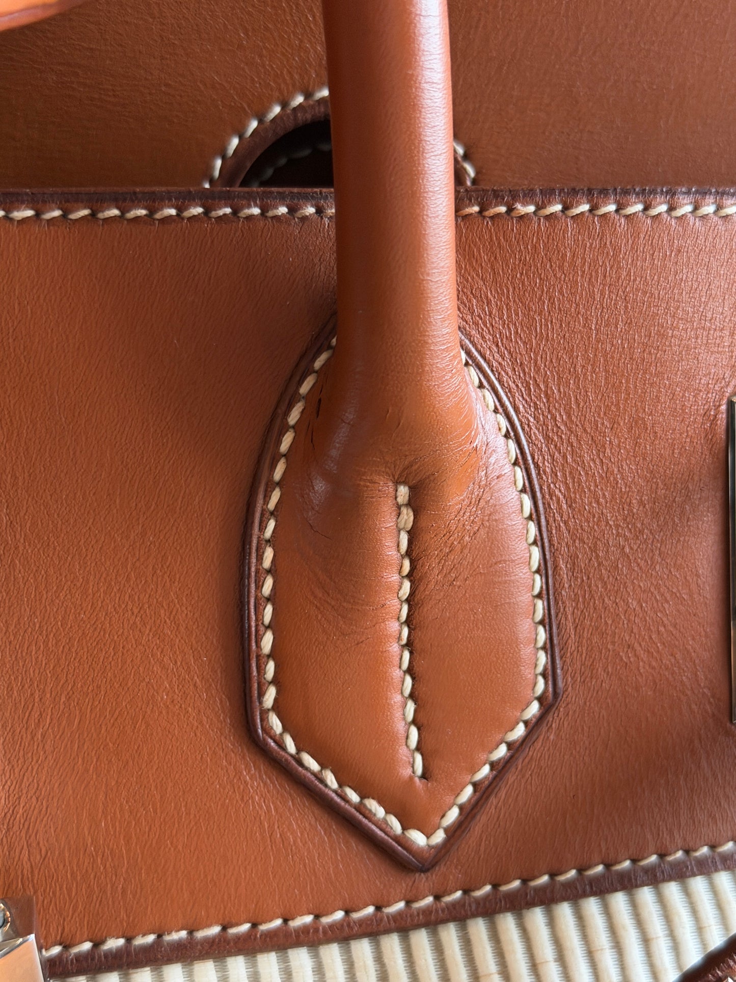 Hermes RARE HAC 45 Crinoline Barenia Leather Travel Bag