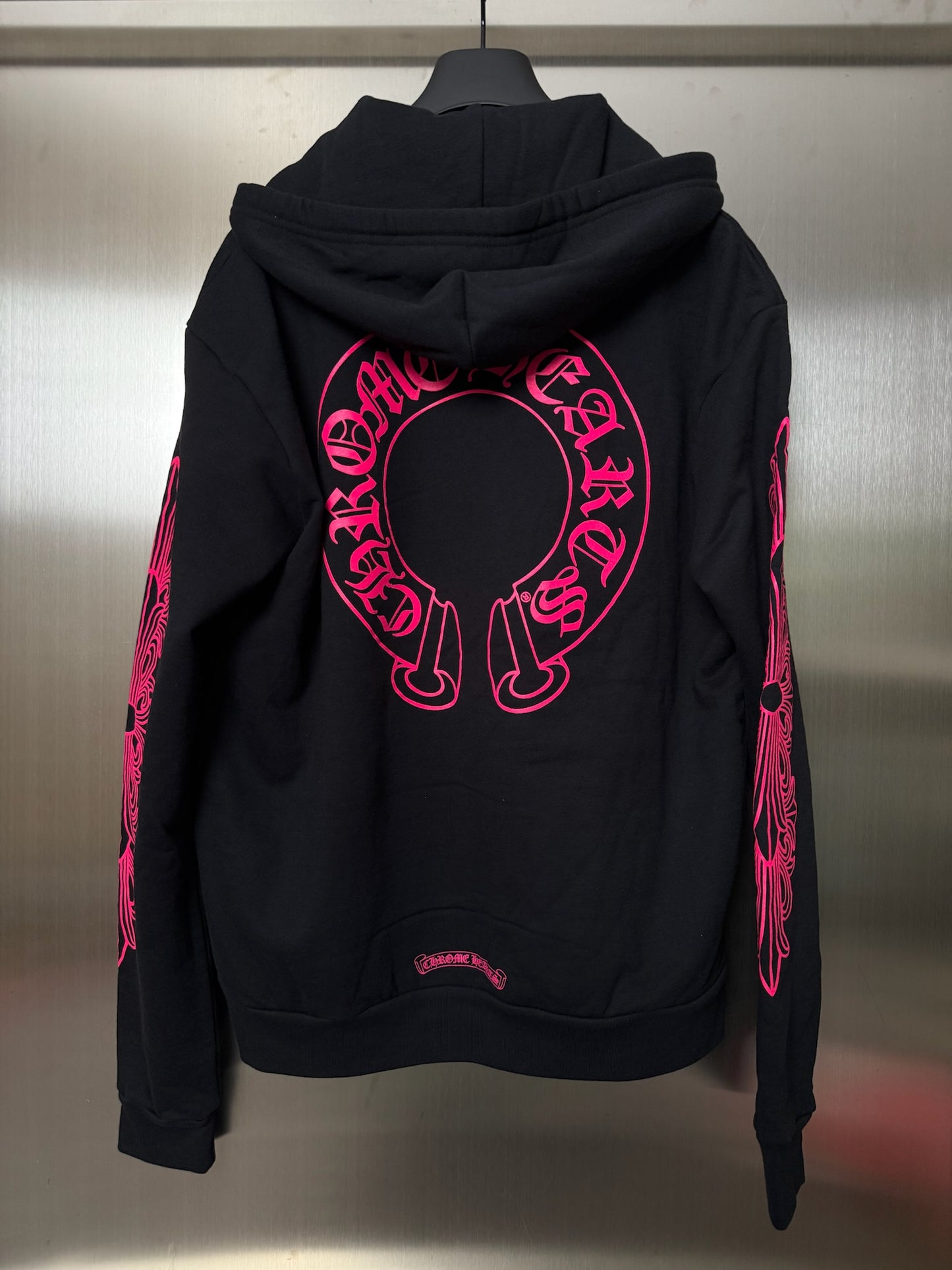Chrome Hearts Black pink horseshoe zip up