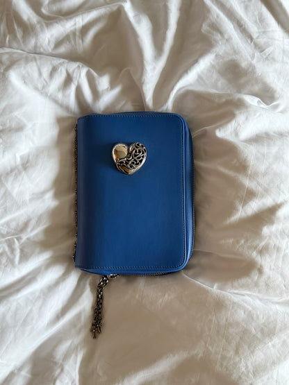 Chrome Hearts Blue Silver Heart Logo Agenda Book