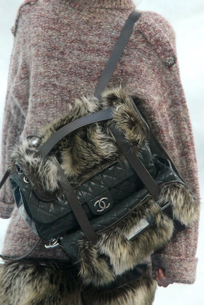 Chanel RARE 2010 AW Icebergs RTW Fantasy Furs Backpack