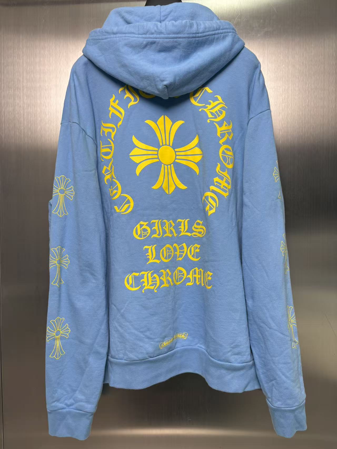 Chrome Hearts Drake collaboration “ Girls Love Chrome” babyblue hoodie