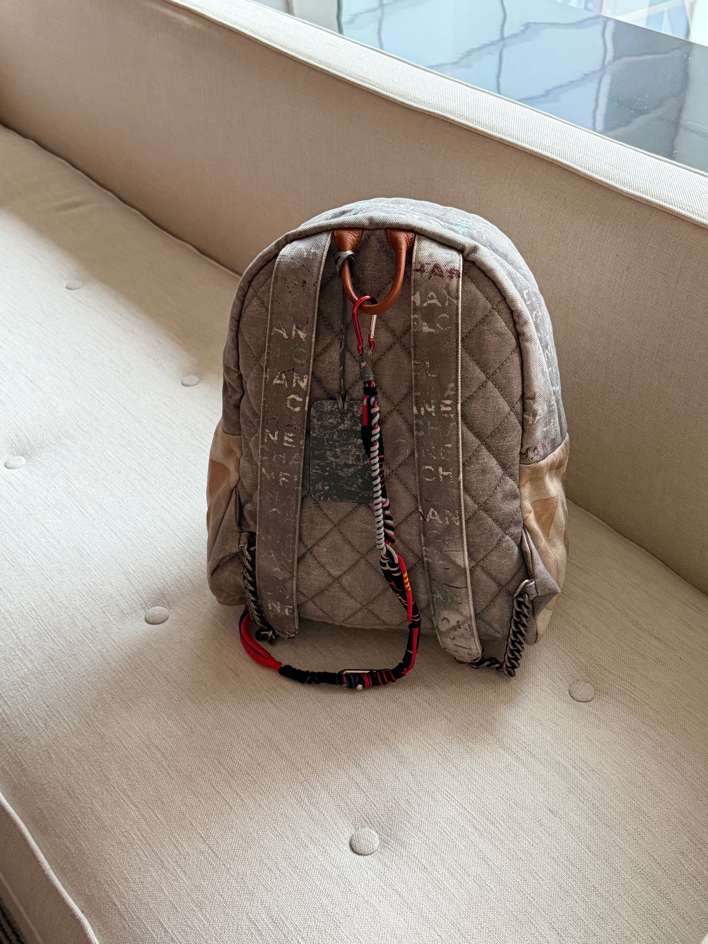 Chanel RARE Large Gray Graffiti Backpack