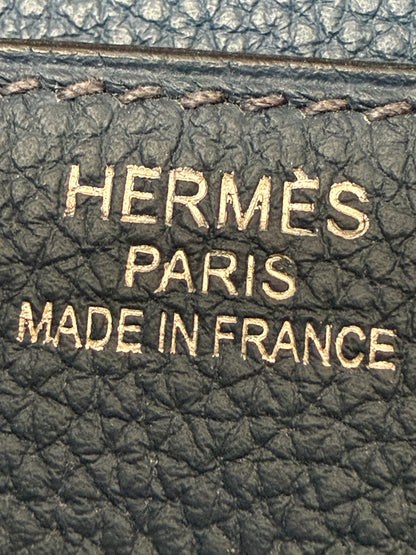 Hermes HAC 40 Deep Blue Togo Leather Palladium Hardware Bag
